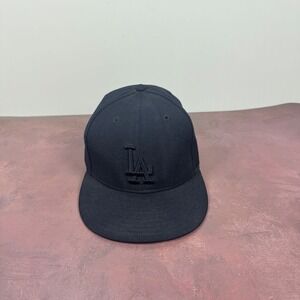 Vtg Los Angeles Dodgers New Era Fitted Hat Cap MLB Baseball Size 7 3/8 Navy Blue